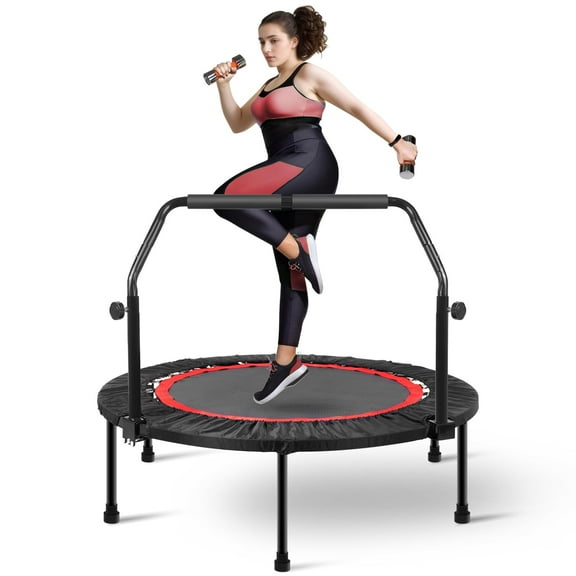 Segmart Adults Workout & Fitness Foldable Trampoline, Black, 330 lbs, 40''