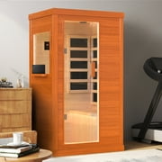 Segmart Infrared Sauna, Home Sauna Spa for 1 Person, 900W Far Infrared Sauna Room with 5 Heating PanelsFoot sole can be individually controlled for temp, Tablet Holder, Speakers, Ambient Lights