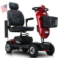 thumbnail image 1 of Segmart Mobility Scooter, 300W Motor Compact Electric Wheelchair with Cup Holders, USB Charging Port, Basket & US Flag, Red, 1 of 12