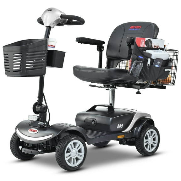 Segmart Mobility Scooter for Seniors, 20''W Armrest, Rear Suspension, Front Rear Light, 300lbs, Silver