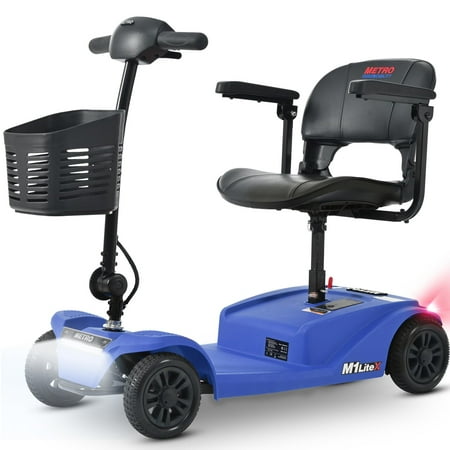 Segmart Mobility Scooter for Seniors, Heavy Duty 4-Wheel Mobile Device with Front & Rear Light, 300lbs, Blue