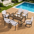 thumbnail image 1 of Segmart Outdoor Furniture Dining Set,Patio Dining Table Set for 6 Person, Patio Table and Chairs Set with Textilene Armchairs, Conversation Furniture Set for Backyard, Poolside, Pink, 1 of 7