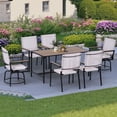 thumbnail image 1 of Segmart Outdoor Furniture Dining Set,Patio Dining Table Set for 6 Person, Patio Table and Chairs Set with Textilene Armchairs, Conversation Furniture Set for Backyard, Poolside, Pink, 1 of 7