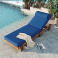thumbnail image 1 of 78.8'' Outdoor Patio Chaise Lounge Chair, Acacia Wood Adjustable Recliner with Headrest and Retractable Side Tray, 3-Position Backrest, 400 lbs Capacity for Poolside Garden Beach, 1 of 7