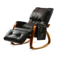 thumbnail image 1 of Segmart PU Leather Massage Reclining Rocking Chair, Comfortable Relax Rocking Chair Sofa with 5 Adjustable Footrests, 2 Pillow, Wood Frame & Storage Pockets, Dark Brown, 1 of 8