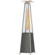 Segmart Pyramid Patio Heater, 48,000 BTU Outdoor Propane Heater with Wheels, Auto Tip-Over Safety & Ground Stakes, Quartz Glass Tube Portable Heater for Home and Commercial Use - Gray