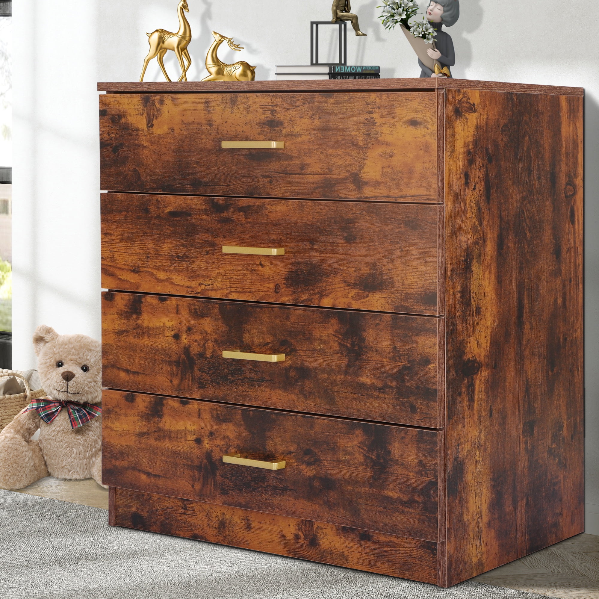 Small dark wood chest of drawers discount