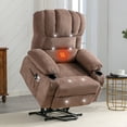 thumbnail image 1 of Segmart Power Lift Recliner Chair for Elderly with Massage & Heat, 350lbs Capacity, Soft Linen Fabric, Remote Control, USB Port, Brown – Electric Lounge Chair for Living Room, 1 of 9