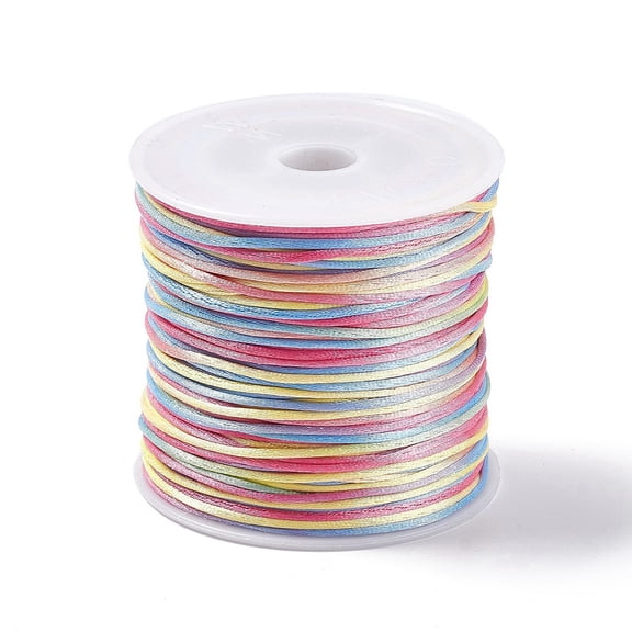 Segment Dyed Nylon Thread Cord Rattail Satin Cord for DIY Jewelry Making Chinese Knot Colorful 1mm