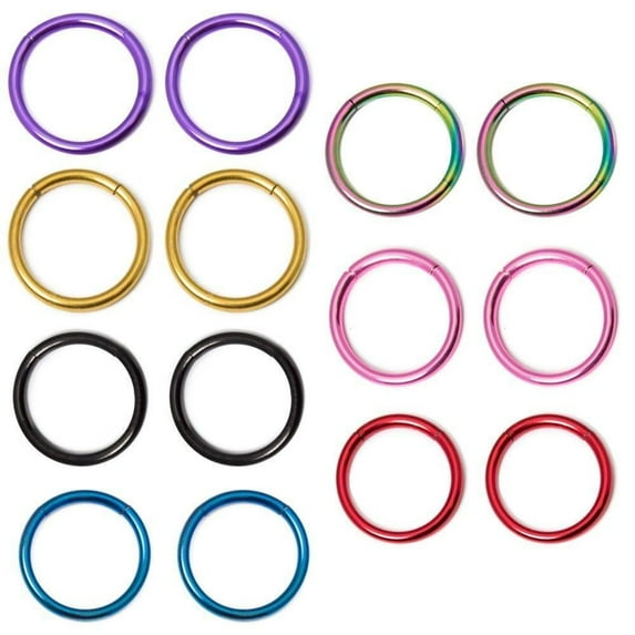 Segment Ring Hoop 16g 3/8"(10mm) Seamless Anodized 2pc