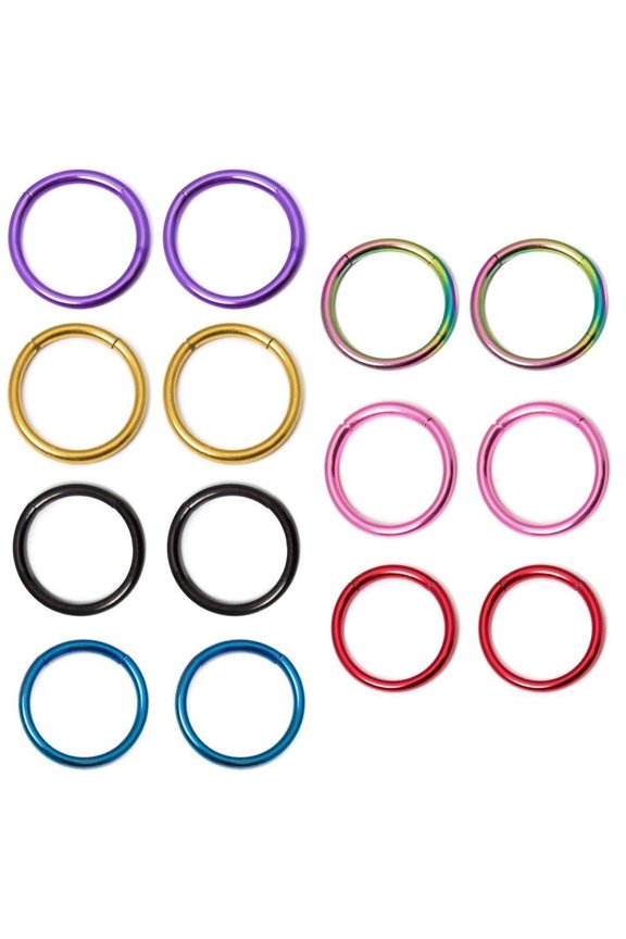Segment Ring Hoop 16g 3/8"(10mm) Seamless Anodized 2pc