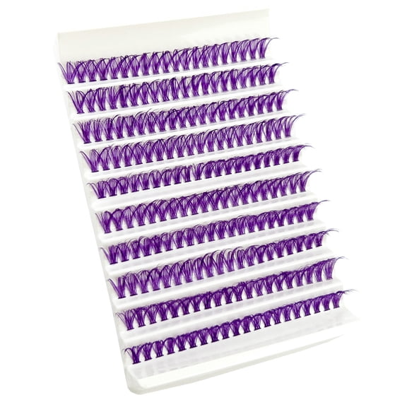 Segmented false eyelashes, large capacity, natural individual clusters, self-grafting, purple, blue, pink colored lash clusters