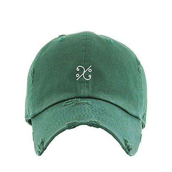 Segno Vintage Baseball Cap Embroidered Cotton Adjustable Distressed Dad Hat Hunter Green