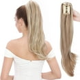 thumbnail image 1 of Sego Long Thick Claw Ponytail Hair Extension Synthetic Curly Real Hair Piece Big Wave Clip in Hair Extensions For Women, 1 of 7