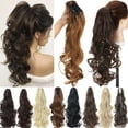 thumbnail image 1 of Sego Long Thick Claw Ponytail Hair Extension Synthetic Curly Real Hair Piece Big Wave Clip in Hair Extensions For Women, 1 of 10