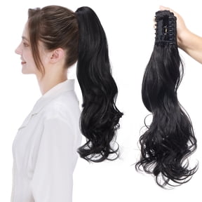 Sego Long Thick Jaw Claw Clip In Ponytail Hair Extensions Synthetic Fiber Curly Wavy Pony Tail Hairpieces for Women