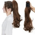 thumbnail image 1 of Sego Long Thick Jaw Claw Clip In Ponytail Hair Extensions Synthetic Fiber Curly Wavy Pony Tail Hairpieces for Women, 1 of 4
