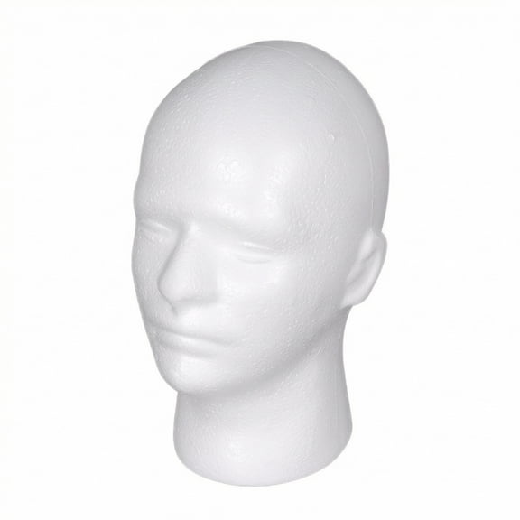 Segolike 1 White Foam Head Form 8.27 Inch Pinnable Surface for Wig Hat Glasses Display Photography Props