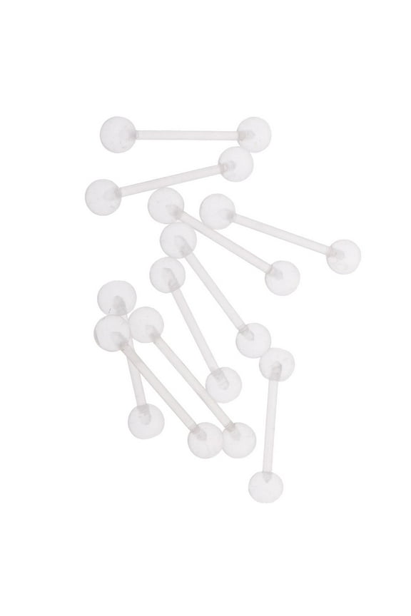 10Pcs Clear Flexible Retainer Navel Belly Eyebrow Barbell Nose Lip Labret Studs