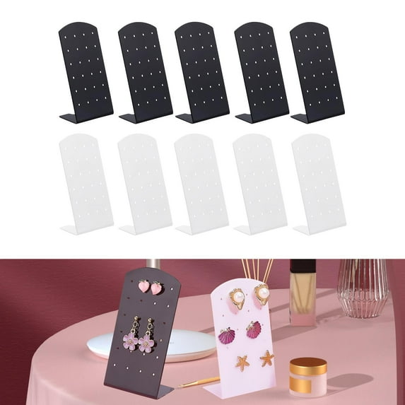 Segolike 10Pcs Earring Display Stand Jewelry Holder Durable Acrylic Earring Studs Rack Jewelry Display for Bedroom Women Showcase Gift