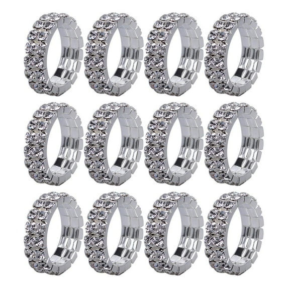 Segolike 12Pcs Crystal Rhinestone Elastic Stretch Stretchy Toe Wedding Party Jewellery Clear