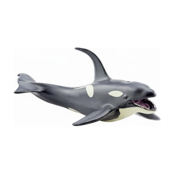 Segolike 2 Count Oceanic Orca Figurines Realistic Killer Whale Marine Animal Models Black White Detailed Toys for Educational Use and Collector Wildlife Displays