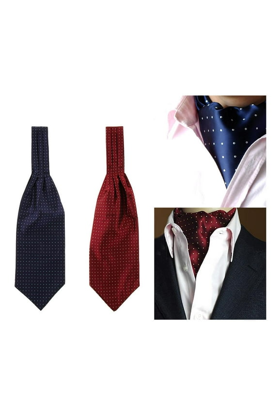 2 Pcs Jacquard Scarf Ascot Paisley Costume Scarf Tie Formal Accessories Day Gift For Men