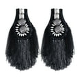 thumbnail image 1 of Segolike 2 Pieces Alloy Tassel Link Chain Epaulets Shoulder Epaulette Elegant Creative Costume Accessories DIY for Earrings Stage Show Black, 1 of 8