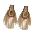 thumbnail image 1 of Segolike 2 Pieces Alloy Tassel Link Chain Epaulets Shoulder Epaulette Elegant Creative Costume Accessories DIY for Earrings Stage Show Brown, 1 of 8