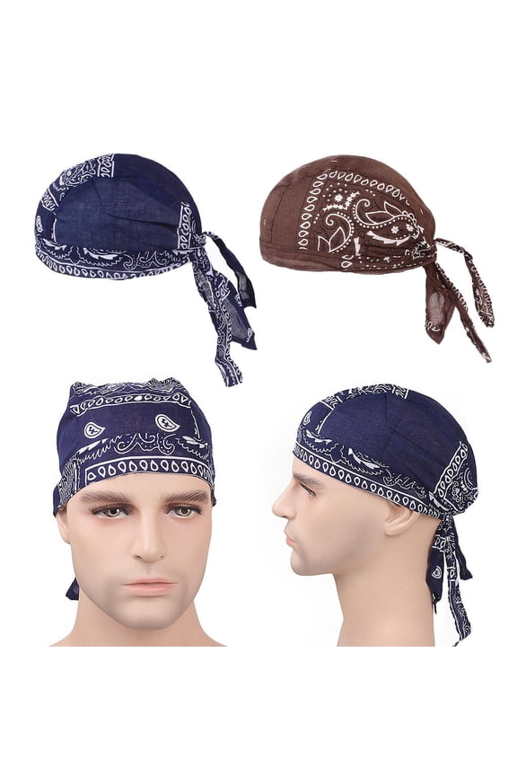 2 Pieces Women Mens Soft Cotton Chemo Cap Turban Beanie Head Scarf