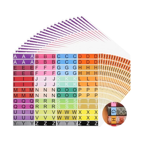 Segolike 20 Sheets Alphabet Dividers Sticker Reading Level Book Labels Letter Stickers Index Tabs for Filing and Organizing suitable for office classroom home