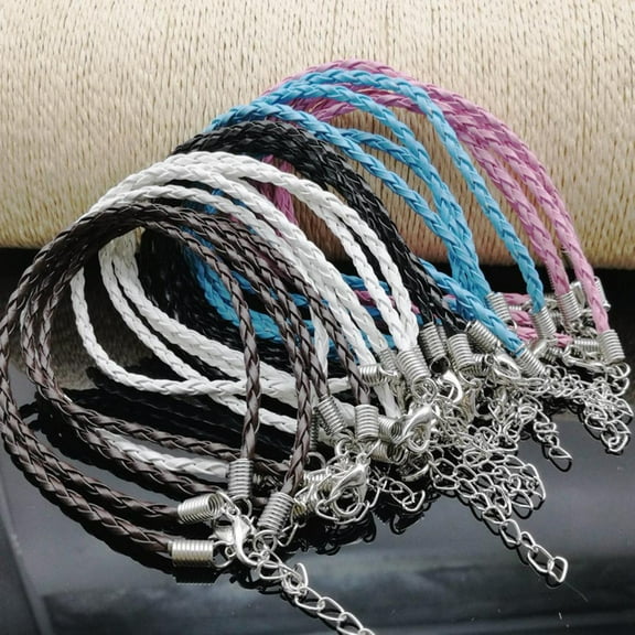 Segolike 25Pcs Leather Braid Strands Cords Woven Rope for Handmade Bracelets Jewelry