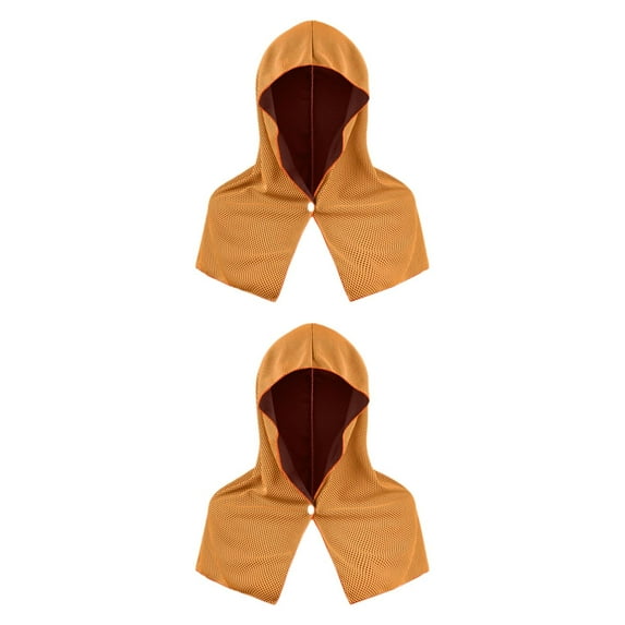 Segolike 2Pcs Cooling Hooded Towels Head Bandana Breathable for Camping Workout Multifunctional Soft Absorbent Accessory Sun Protection Orange