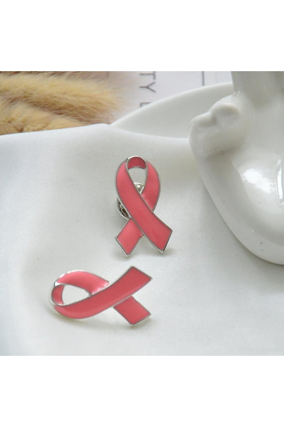 2Pcs Fashion Ribbon Brooch Badge Lapel Pin Suit Brooch Coat Accessories Chic Enamel Breast Cancer Awareness Brooch Pin