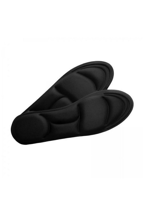 2X 5D Shoes Cushion Pad Inserts Flat Feet Support for Sports Walking black