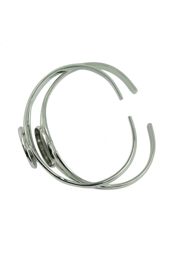 2pcs Open Cuff DIY Bracelet Blank Base Cabochon Settings Jewelry Findings -