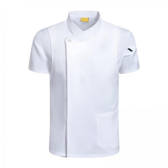 Segolike 2xChef Coat Jacket Short Sleeve Cafe Restaurant Apparel Pub Uniform White XXL