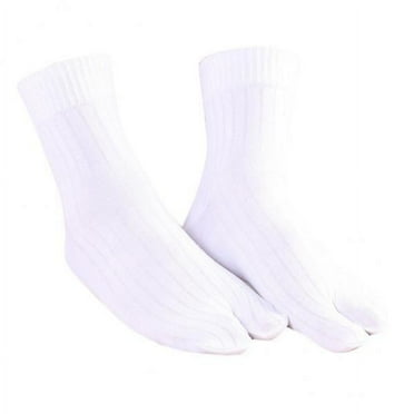 Segolike 3xElastic Cotton Tabi Socks 2 Toe Socks Flip-Flops Socks White 3 Pcs