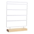 thumbnail image 1 of Segolike 5 Tier Earring Organizer Stand, Wooden Base, Display Rack, Jewelry Holder Organizer for Store, Tradeshow, Photography Dresser White, 1 of 7