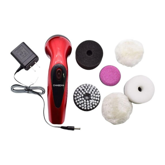 Segolike Automatic Electric Shoe Polisher Brush Shine Polisher Replacement Brush Heads Electric Shoe Shine Kit Portable for Sofa Shoes Red