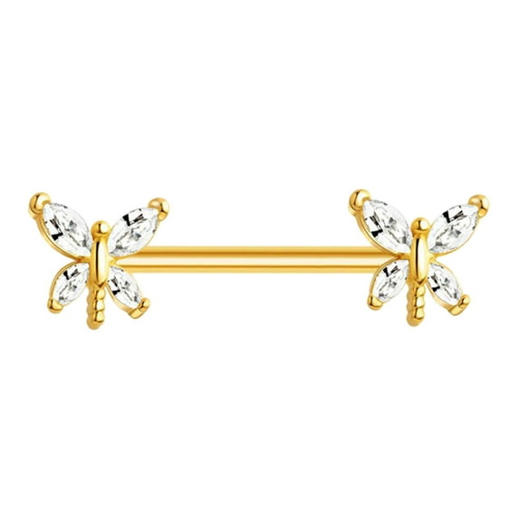 Segolike Body Piercing Jewelry Barbell Earrings Stainless Steel 14G Straight Rod Ear Studs Piercing Bar for Valentine's Day Graduation Gold