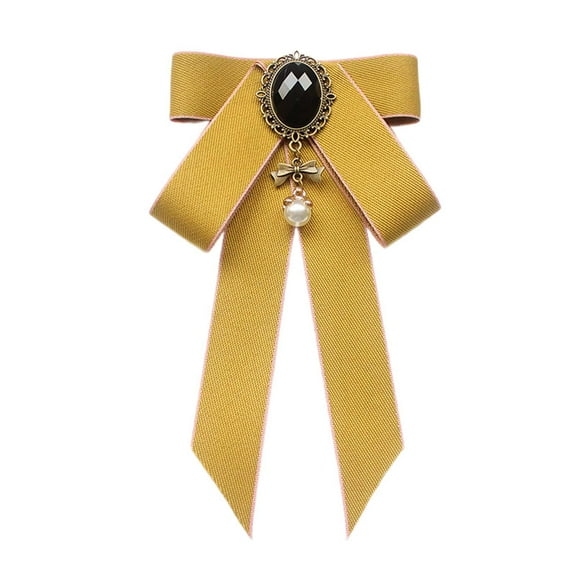 Segolike Bow Tie Ribbon Brooch Bowknot Shirt Tie Bowknot Bow Tie Costume Accessories Ladies Gift Necktie Bow Brooch for Suit Women DIY Yellow