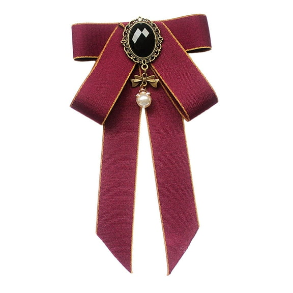 Segolike Bow Tie Ribbon Brooch Bowknot Shirt Tie Pre Tied Bowknot Ladies Elegant Fashion Neck Tie Necktie for Suit Shirt Gift Ceremony Red