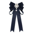 thumbnail image 1 of Segolike Bow Tie for Women Brooch Pin Accessories Formal Solid Color Girls Classic Ladies Necktie Neck Tie for Uniform Navy Blue, 1 of 8