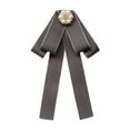 thumbnail image 1 of Segolike Bow Tie for Women Neck Tie Brooch Pin Collar Pin Decoration Ribbon Tie Pre Tied Bowtie for Costume Accessories School Holiday Gray, 1 of 8