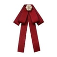 thumbnail image 1 of Segolike Bow Tie for Women Neck Tie Brooch Pin Collar Pin Decoration Ribbon Tie Pre Tied Bowtie for Costume Accessories School, 1 of 8