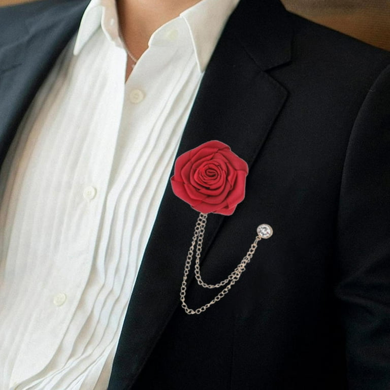 Segolike Bridegroom Wedding Corsage, Lapel Pin, Handmade Rose - Main Image
