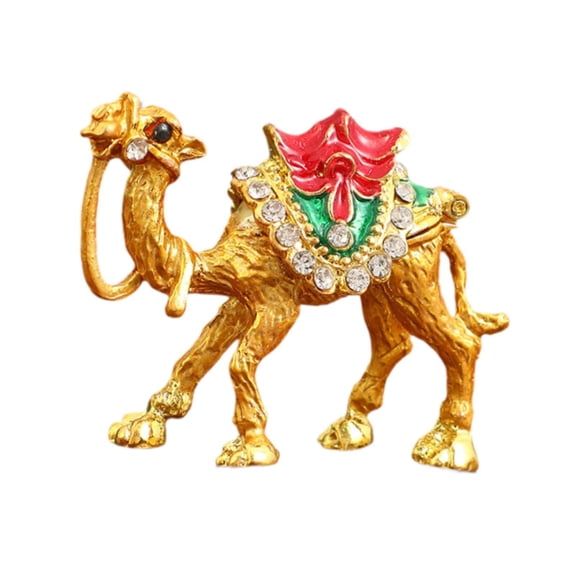 Segolike Camel Figurine Jewelry Box Trinket Box Rings Earrings Organizer Ornament Metal Jewelry Organizer Treasure Case for Home Decor Gold