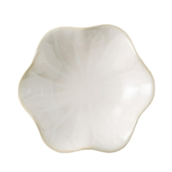 Segolike Ceramic Trinket Tray Flower Shape Spoon Holder Decorative Plate Key Bowl Dish for Trinket Daughter Kitchen Birthday Gift White