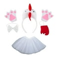 thumbnail image 1 of Segolike Chicken Animal Costume 5Pcs/Set Easter for Holiday Cosplay Halloween Party Girls White, 1 of 8